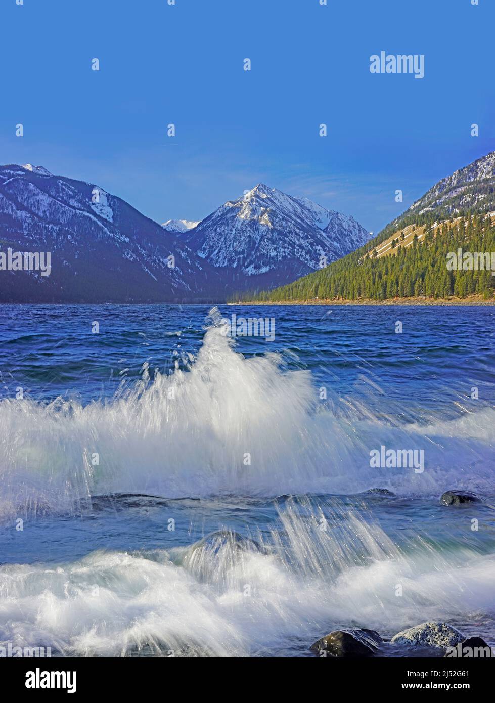 Wind und Wellen, Wallowa Lake, Oregon Stockfoto