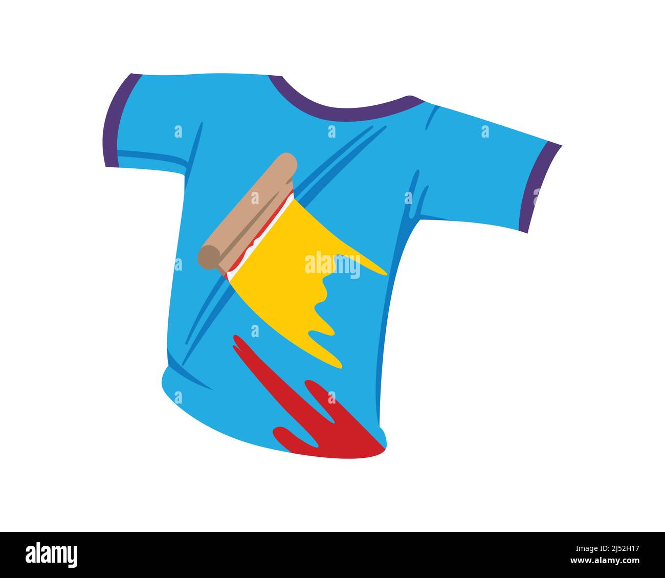 T-Shirt kombiniert mit Siebdruck-Ausrüstung aus Seide Illustration Stock Vektor