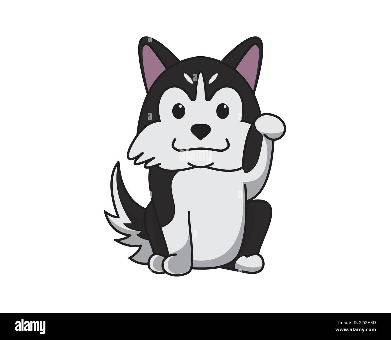 Niedlich und süß Husky Hund mit Gruß Geste Illustration Vektor Stock Vektor