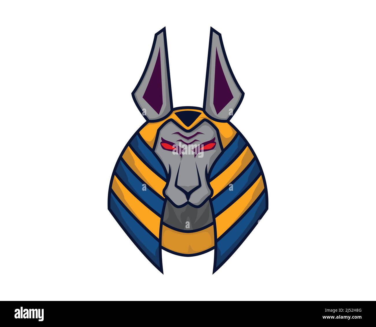 Seth Head Mascot und Illustration Vector Stock Vektor