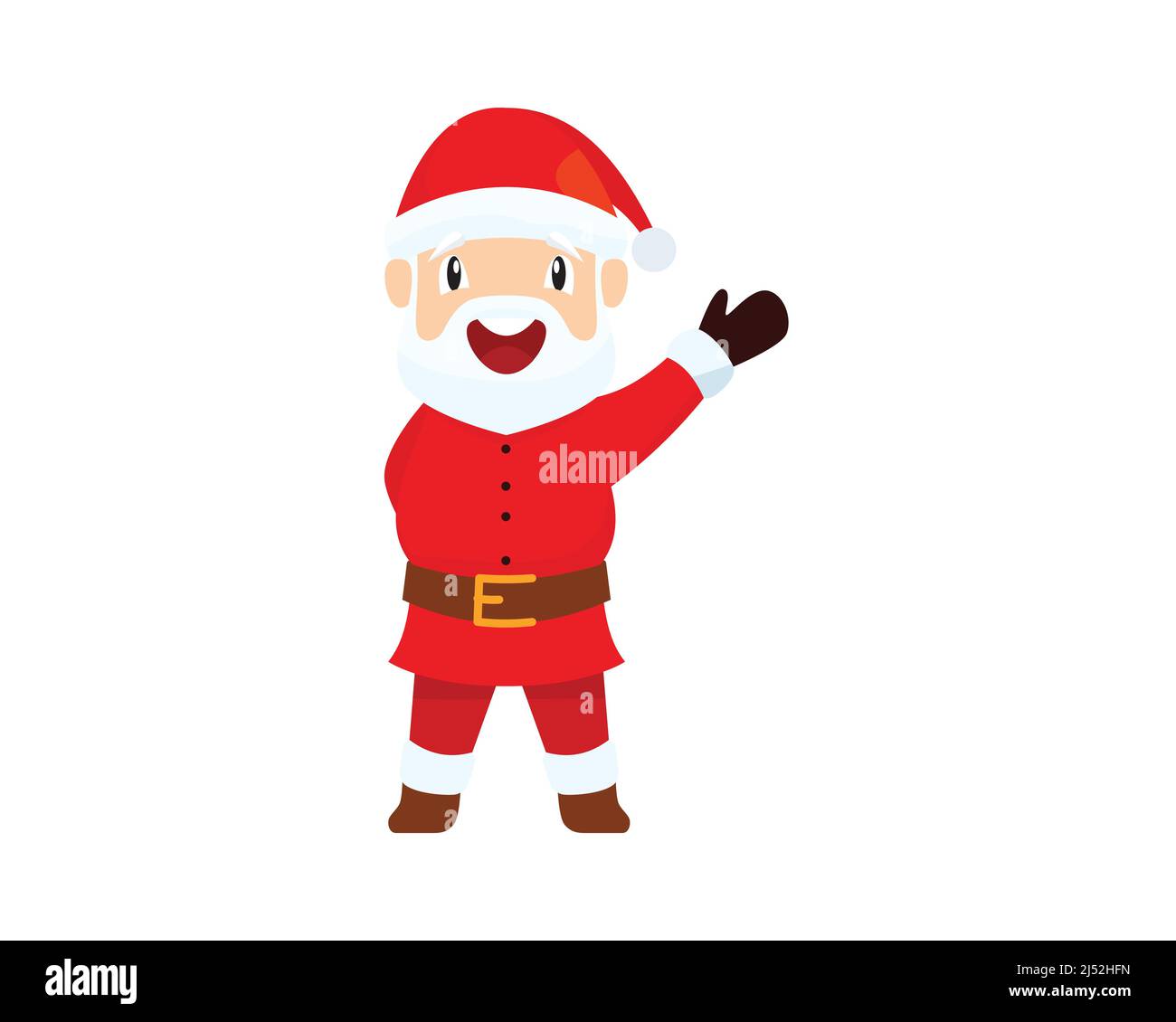 Niedlichen Weihnachtsmann mit Grußgesten Illustration Vektor Stock Vektor