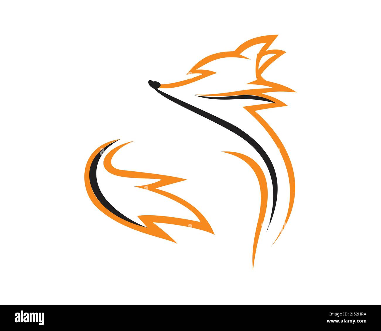 Einfacher stehender Fuchs mit Silhouette Style Stock Vektor