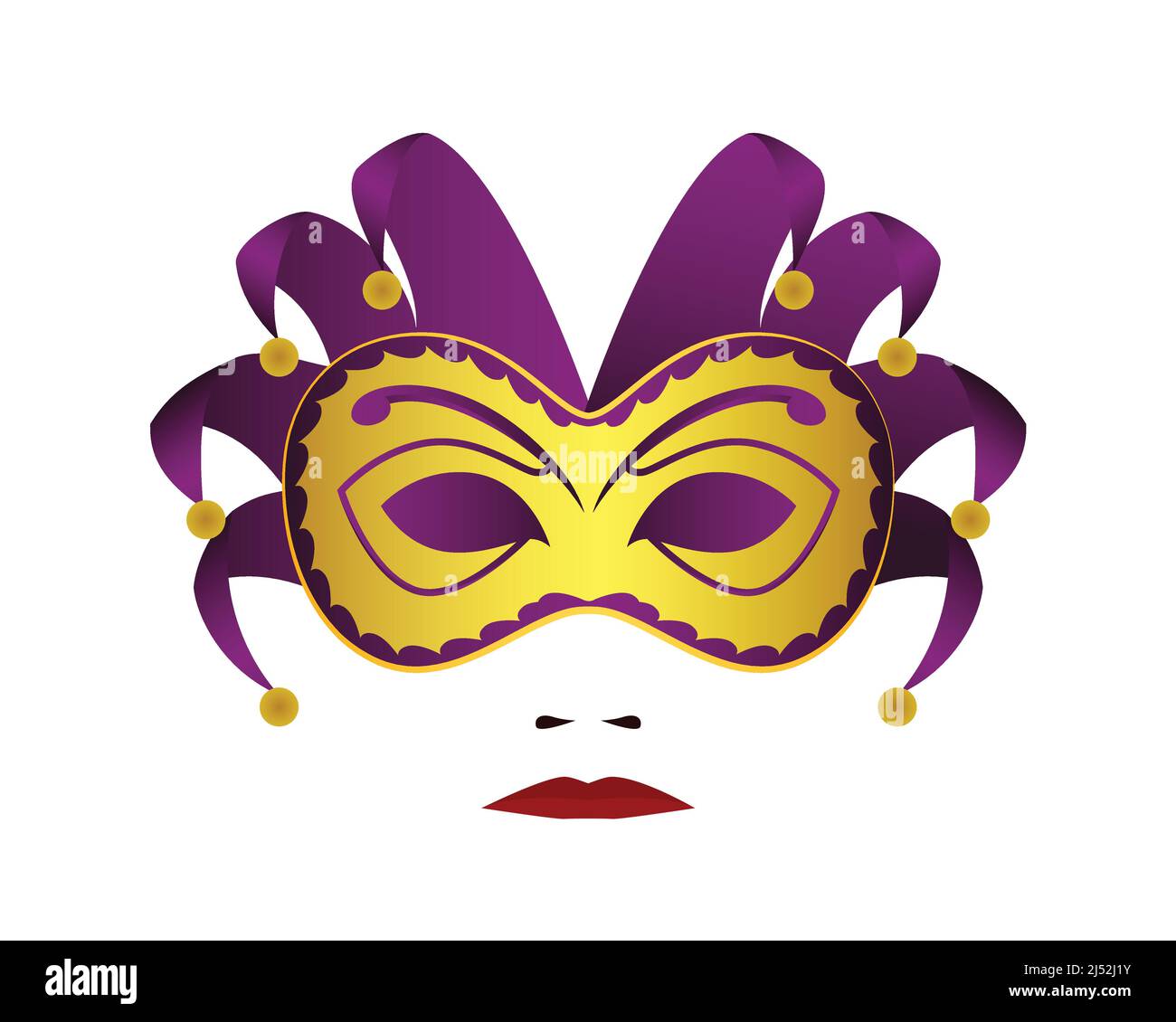 Detaillierte Moderne Helle Karneval Maske Illustration Vektor Stock Vektor
