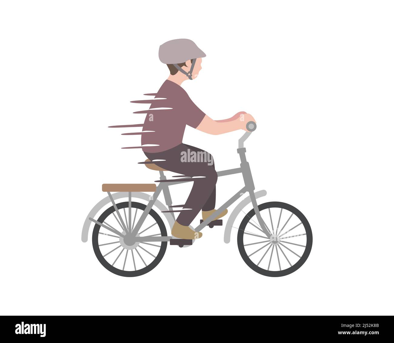 Ein Mann reiten Fahrrad Relaxive Illustration Vektor Stock Vektor