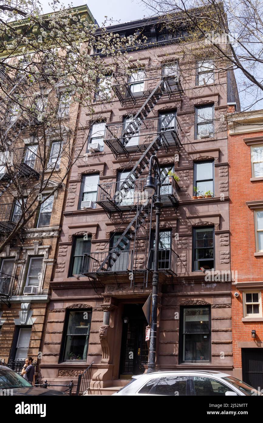 Dies ist das Gebäude, in dem Sid Vicious überdosiert und gestorben ist, West Village, New York, NY, USA. Stockfoto