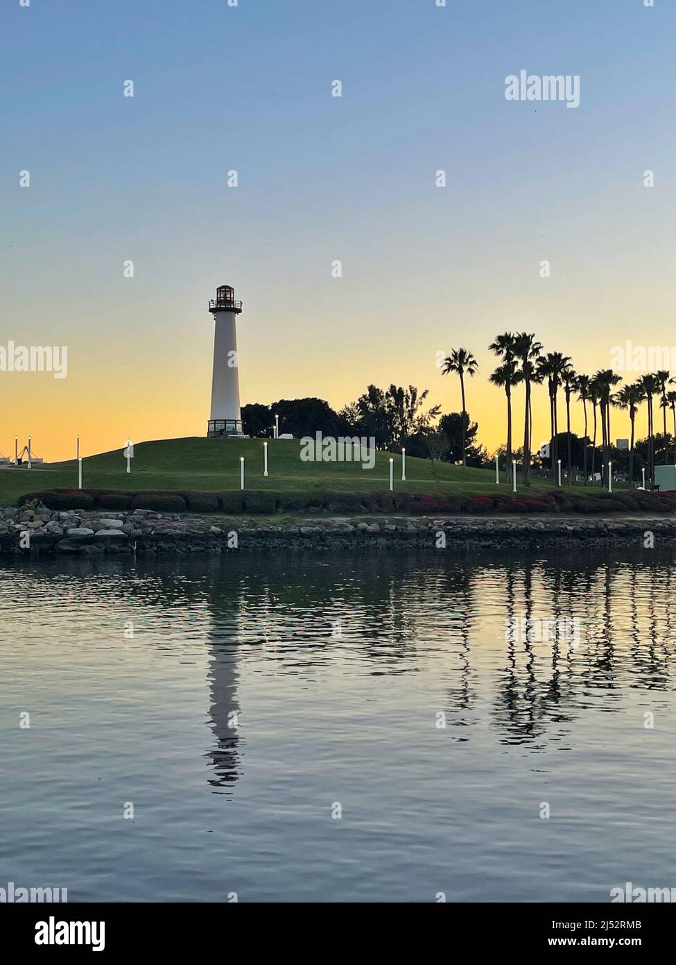 Lions Lighthouse bei Sonnenuntergang, Shoreline Marina, Long Beach, Kalifornien, USA Stockfoto