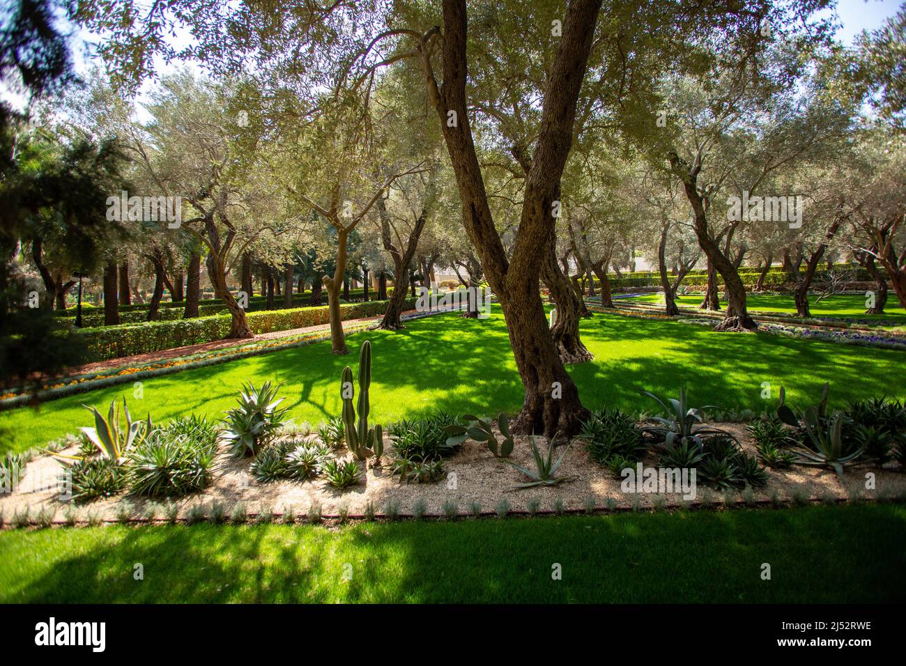 Bahá'í-Gärten Haifa - Balkon (Heiliger Ort Bahá'í) Stockfoto