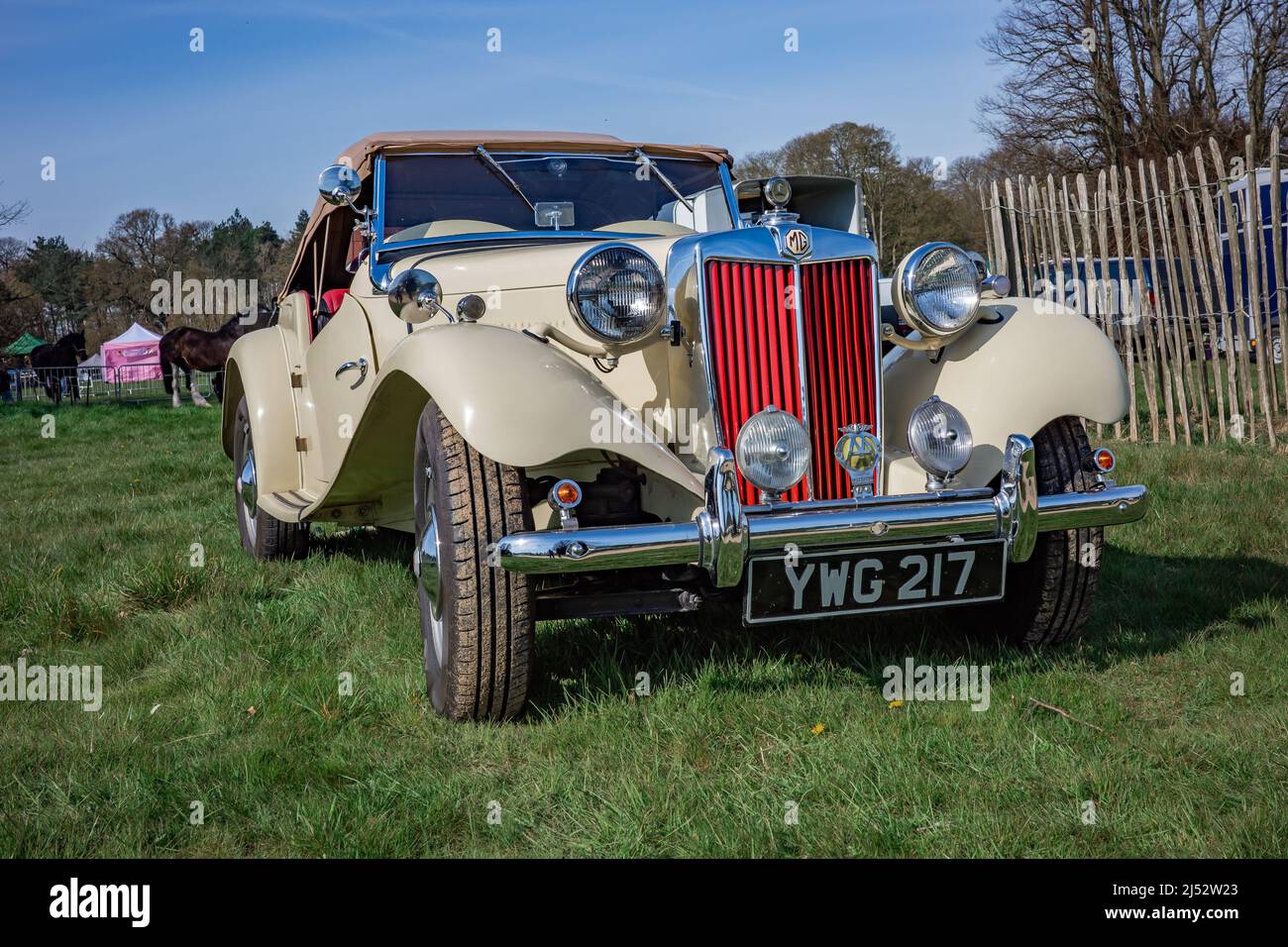 Oldtimer MG Midget auf der Henham Easter Country Show im April 2022 Stockfoto