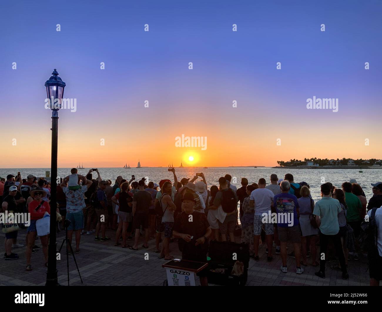 Sonnenuntergang am Mallory Square, Key West Florida USA Stockfoto