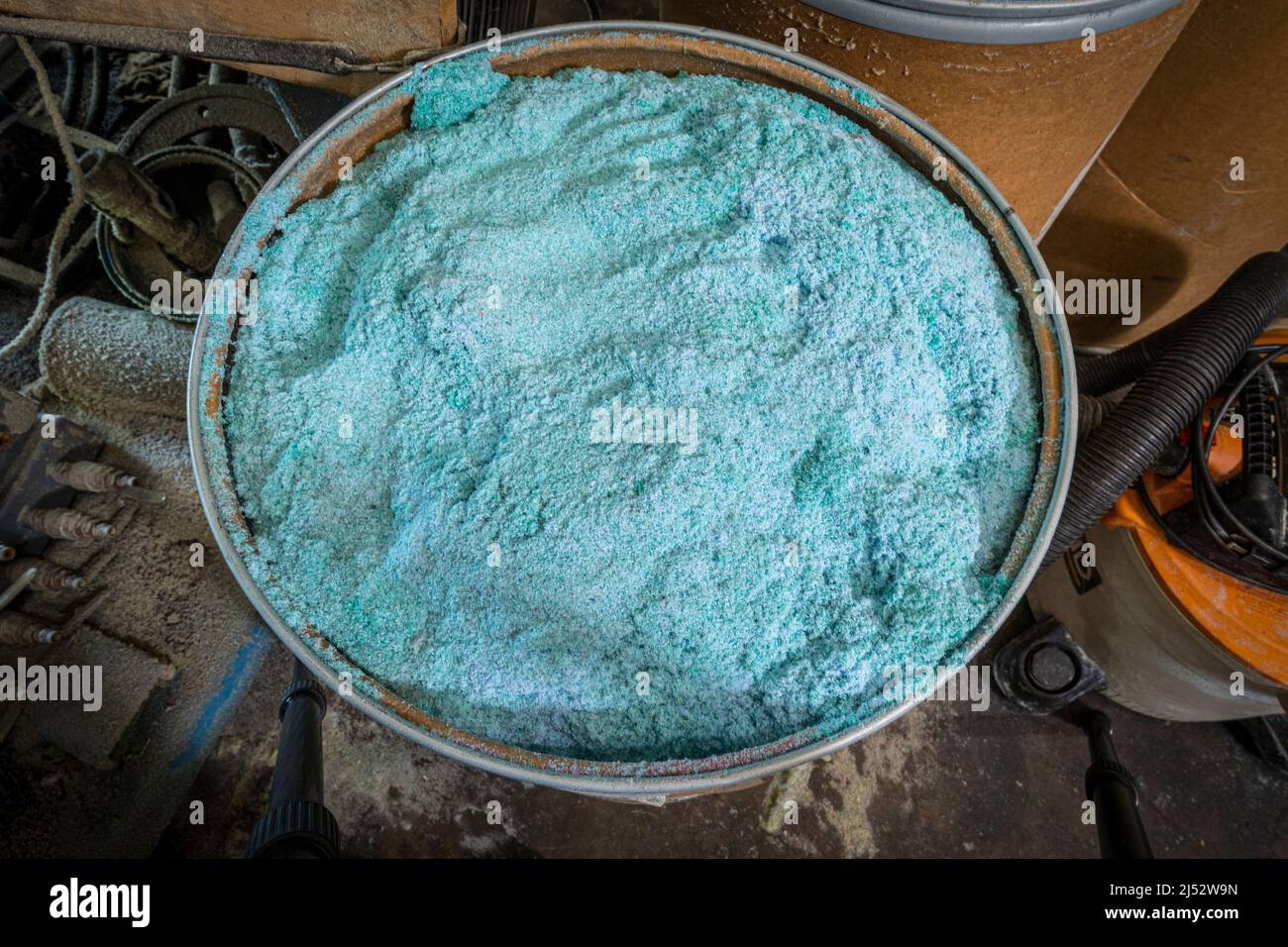 Fässer aus der Herstellung von Farbstoffen für Kunststoff, Philadelphia, USA Stockfoto