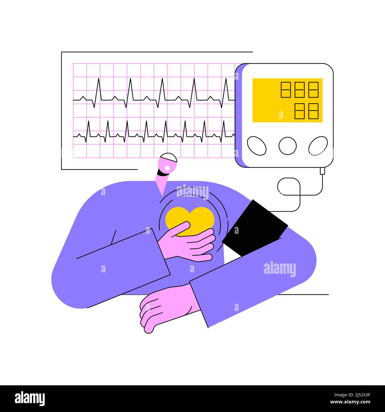 Abstraktes Konzept zur Vektordarstellung des Blutdruckscreenings. Apotheke Screening-Einrichtung, Blutdruck-Selbsttest, klinische Untersuchung, Gesundheitswesen, Testprogramm abstrakte Metapher. Stock Vektor