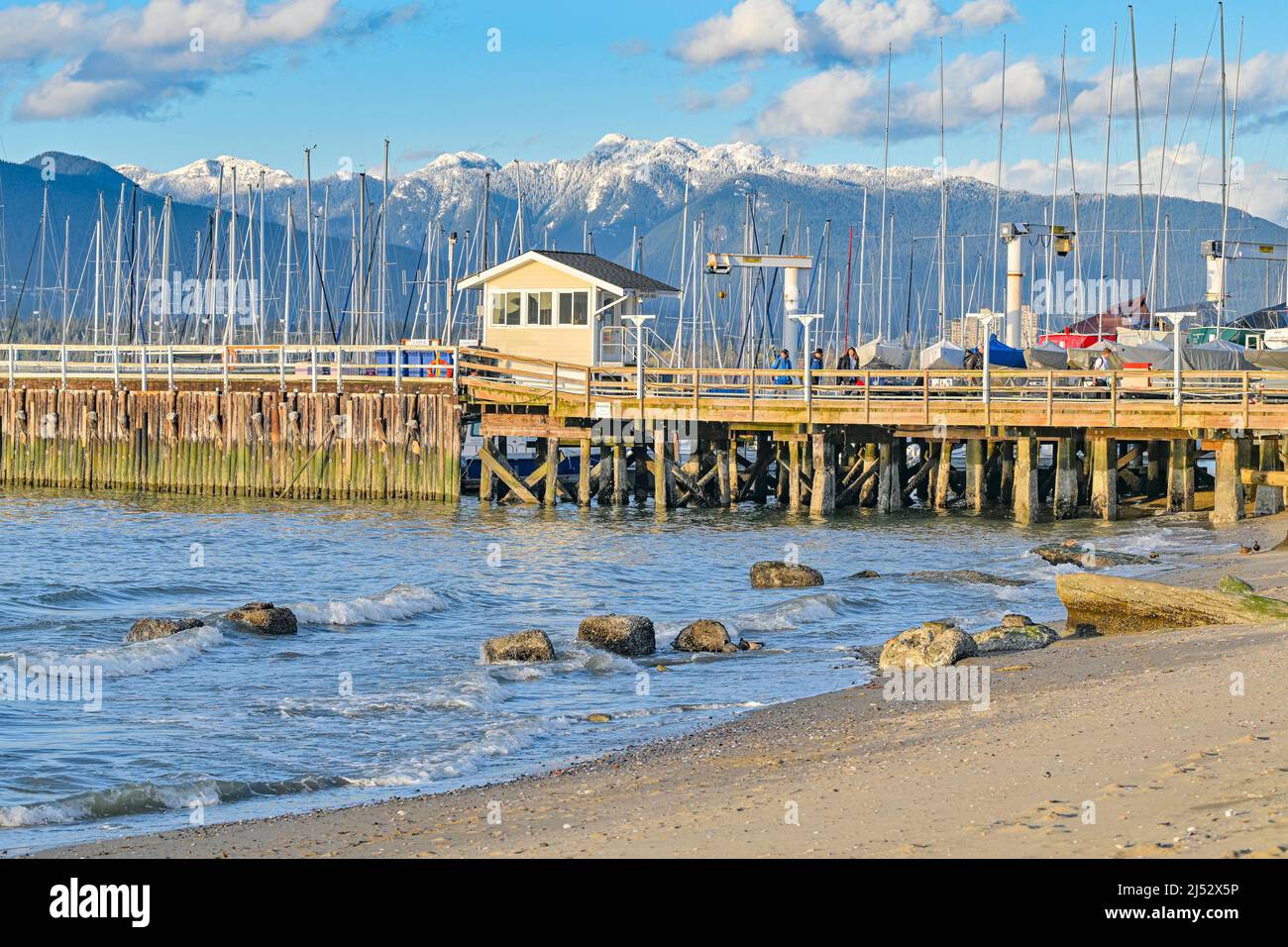 Yacht Club Pier, Playa de le Ejico, Vancouver, British Columbia, Kanada Stockfoto