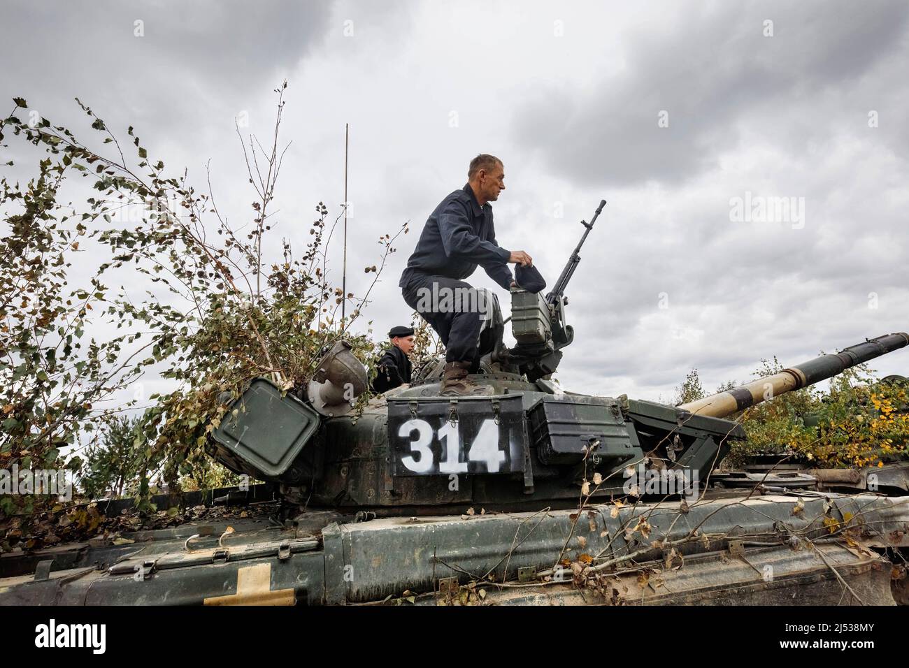 Kampftraining der Streitkräfte der Ukraine im Ausbildungszentrum der Region Zhytomyr. Stockfoto