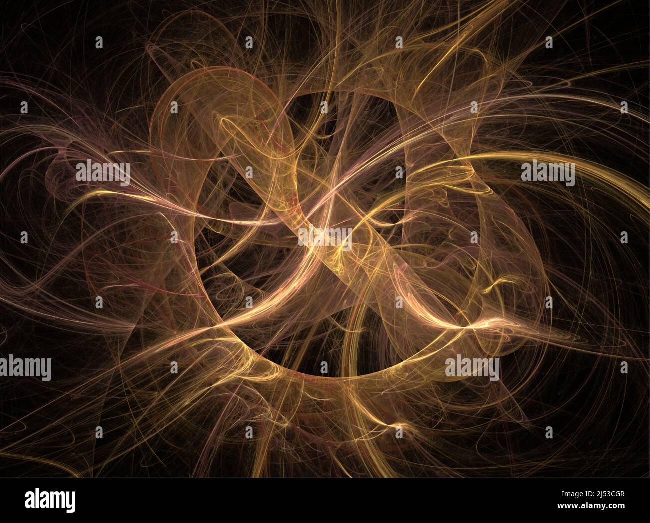 Space Illustration eines fantastischen Planeten auf schwarzem Hintergrund, fraktale Grafiken, abstraktes Design, Rendering Stockfoto