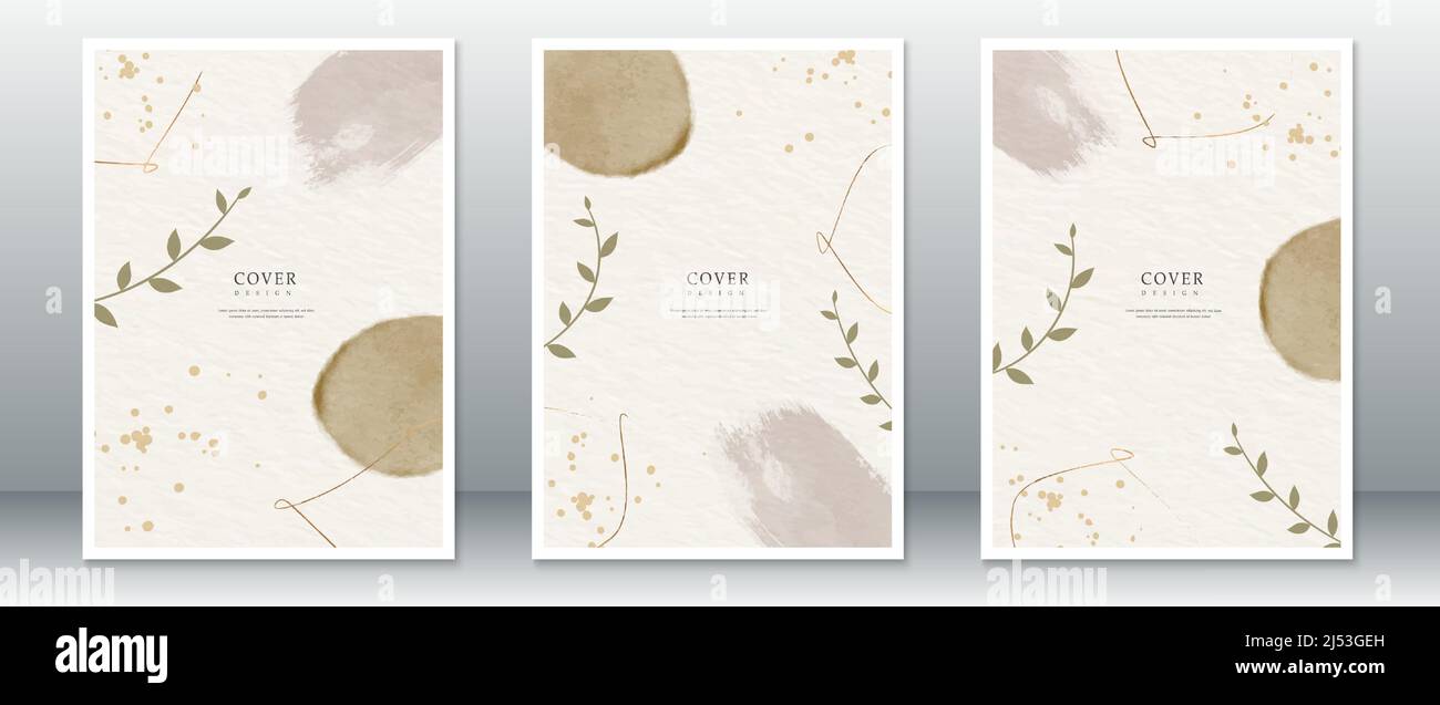 Set von Deckblatt Design Aquarell modernen Hintergrund für Einladung, Buch, Poster Stock Vektor