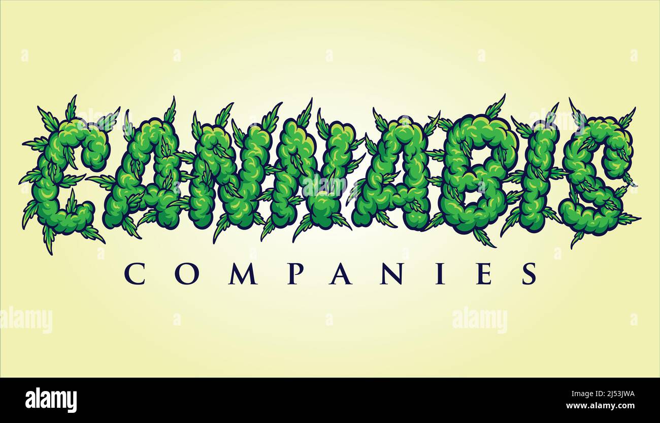 Cannabis-Wortschrift mit Raucheffekt Stock Vektor