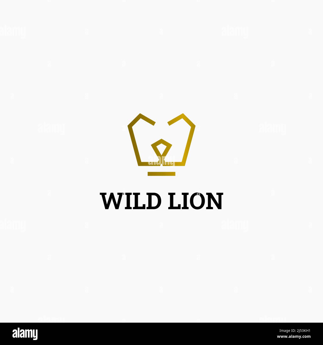 Lion Linie Art Logo Design und Buchstabe W Stock Vektor