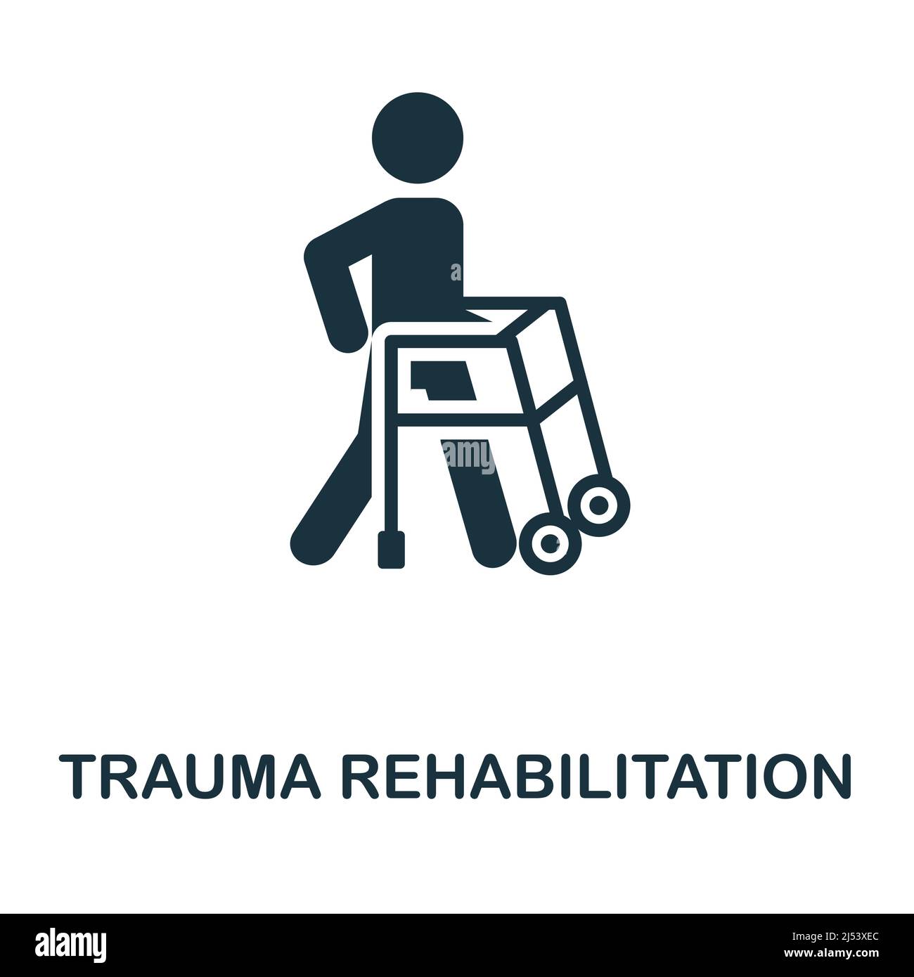 Symbol für Trauma Rehabilitation. Monochrom Simple Trauma Rehabilitation Icon für Vorlagen, Webdesign und Infografiken Stock Vektor