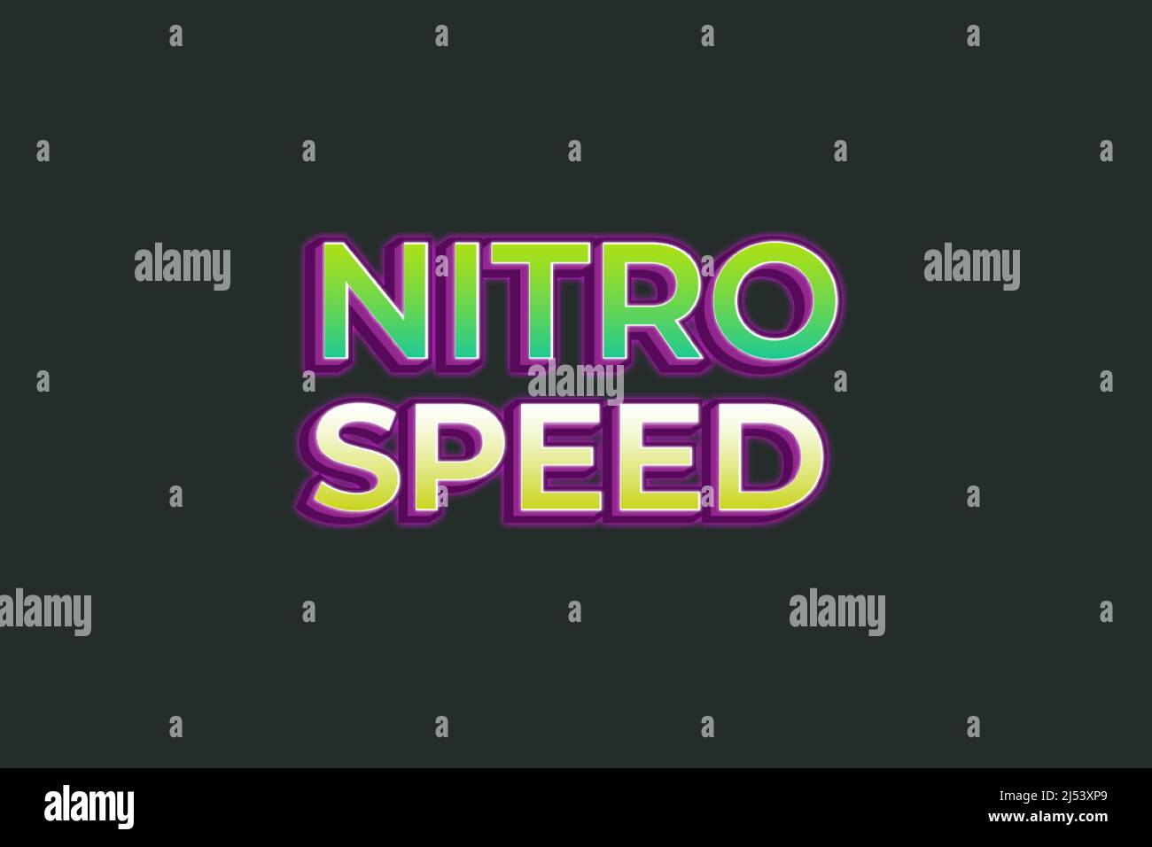 Editierbare Texteffekte Nitro Speed , Wörter und Schriftart können geändert werden Stock Vektor