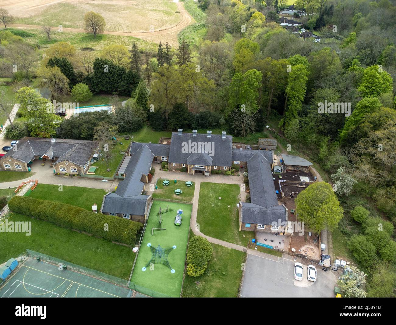 Die Farlington School ist eine unabhängige Tages- und Internatsschule für Schüler im Alter von vier bis achtzehn Jahren in Horsham, West Sussex, England. Stockfoto