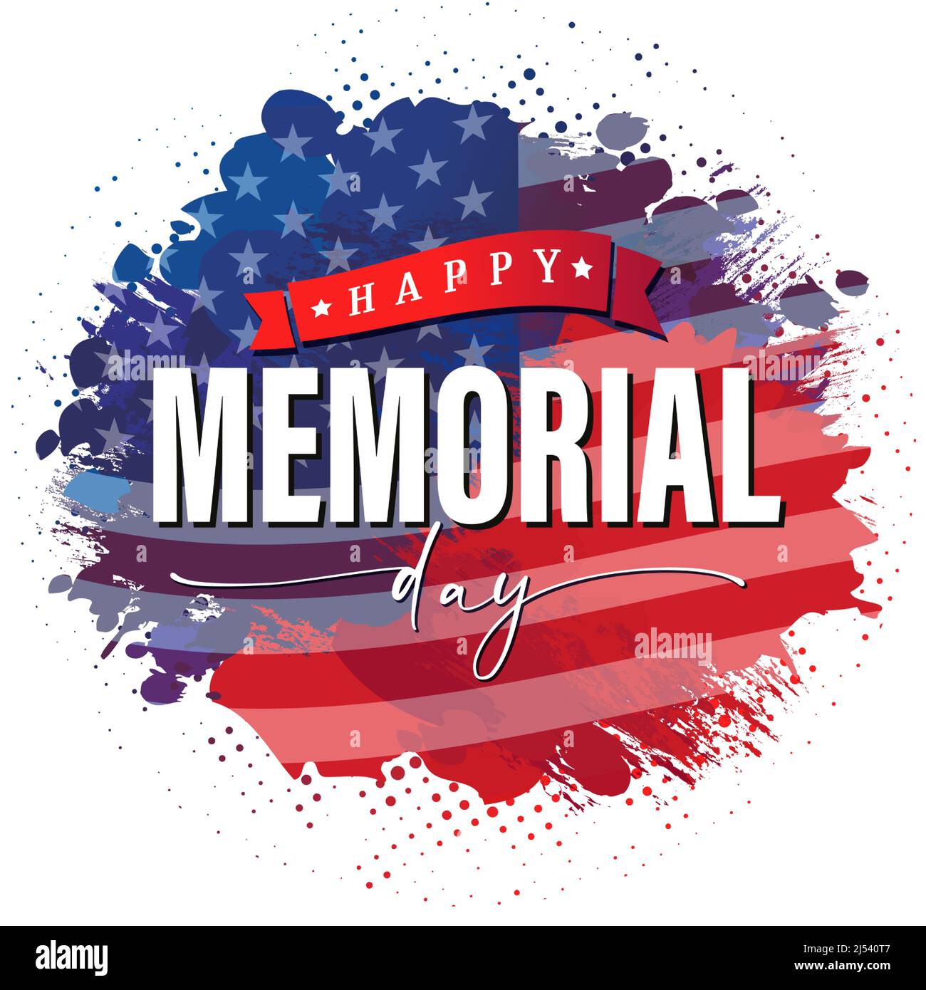 Happy MEMORIAL Day USA Grunge Fahne Banner. „Remember and Honor“-Poster. Vektorgrafik Stock Vektor