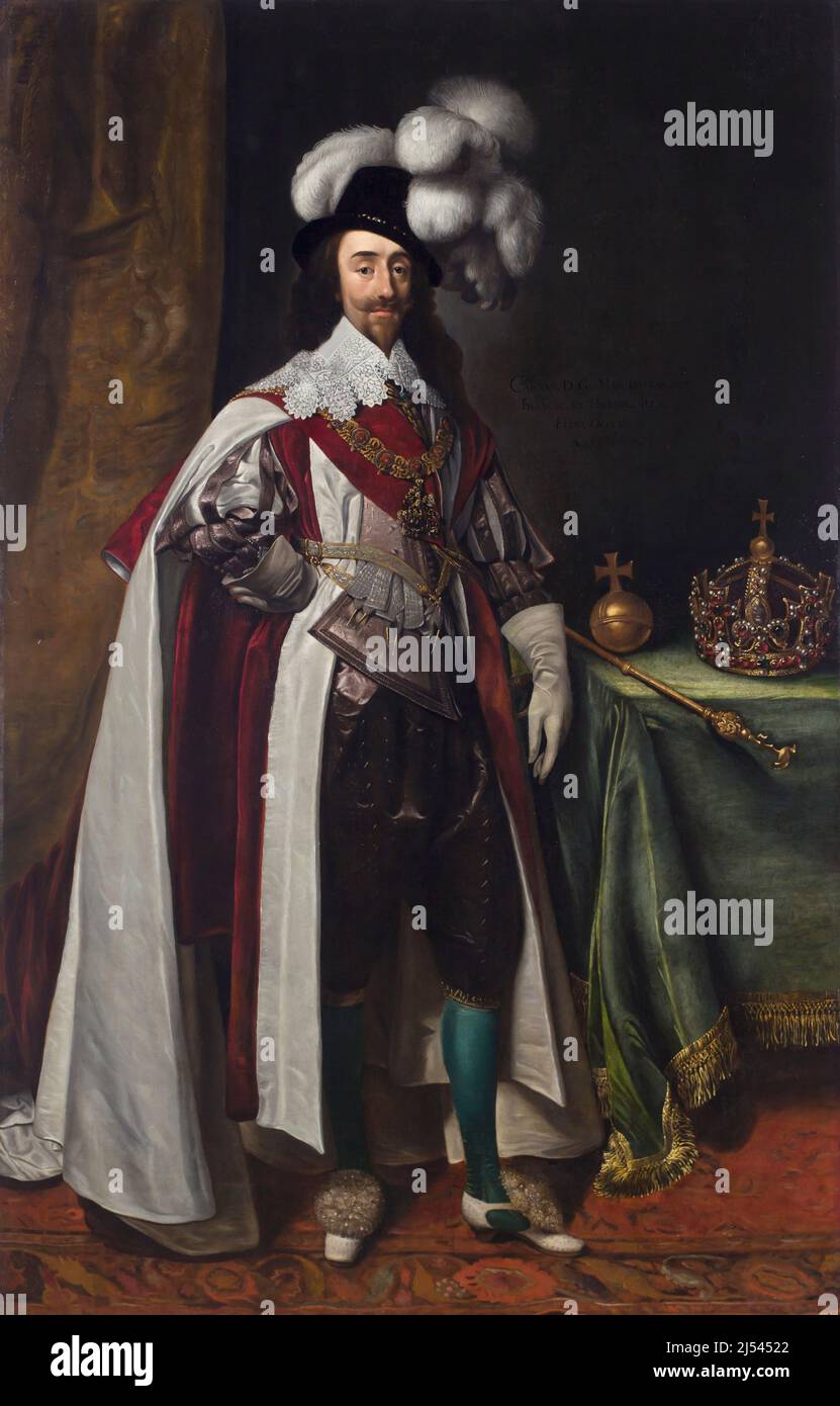 Charles I - 1633 y Daniel Mytens I - Karl I., König von England, regierte 1625–1649 Stockfoto