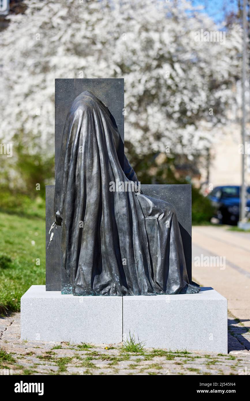 Inger Christensen Denkmal von Kaare Golles, 2021; Hjalmar Brantings Plads, Kopenhagen, Dänemark Stockfoto