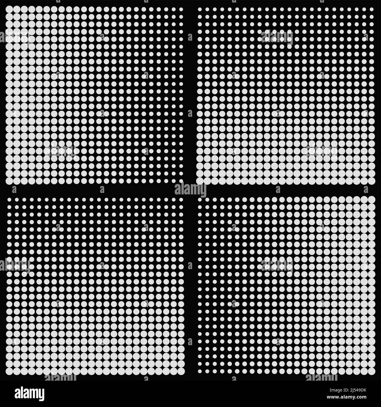 Abstrakte monochrome Vektorgrafiken mit digitalem Übergangseffekt. Futuristisches Muster im Brutalistischen Stil mit verzerrten geometrischen Formen. Stock Vektor