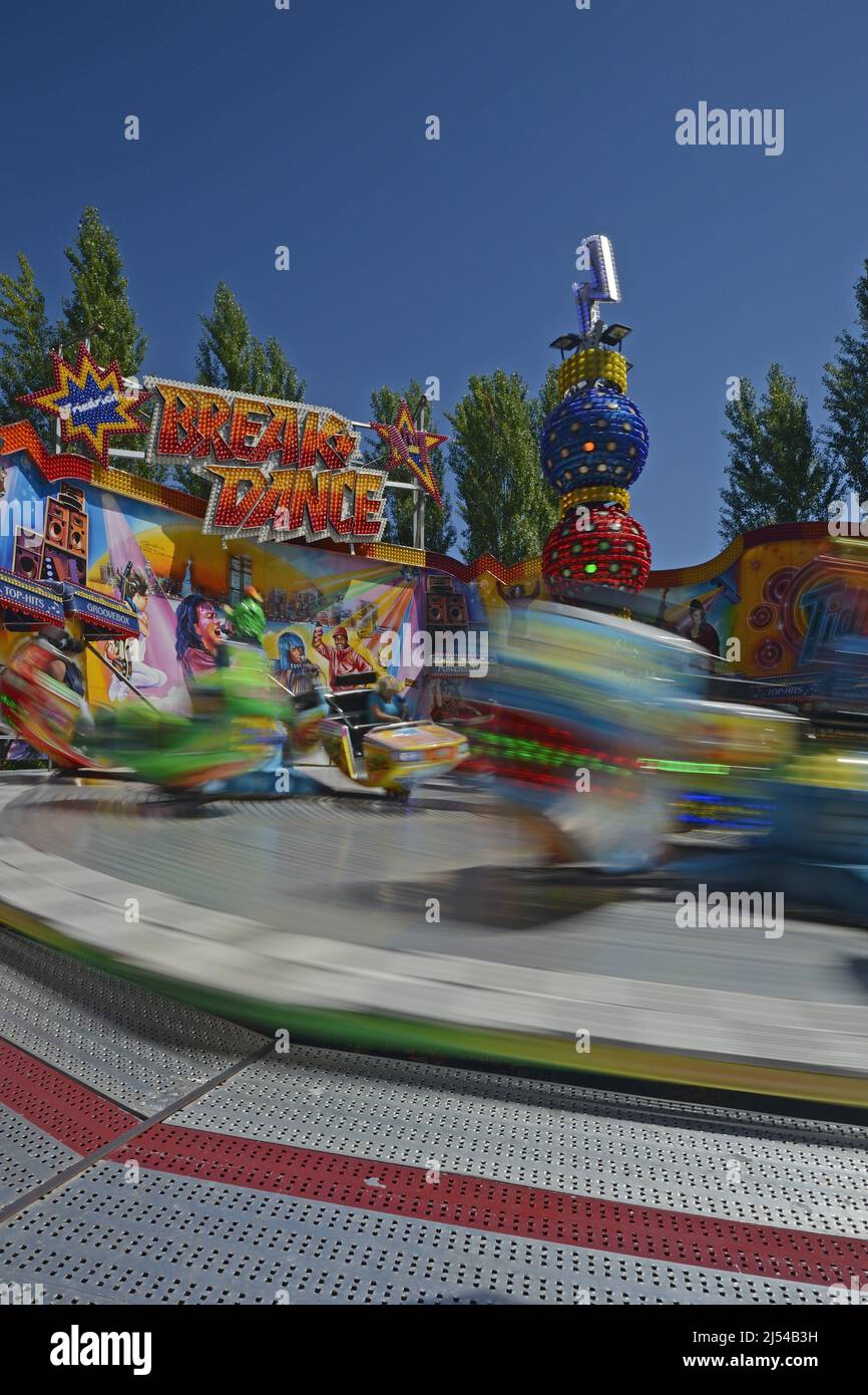 Kirmes Fahrt auf einer fairen, verschwommenen Vision, Deutschland Stockfoto