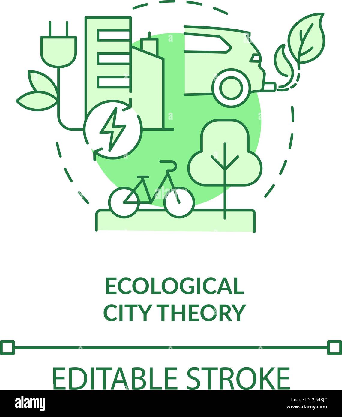 Ökologische Stadttheorie grünes Konzept Symbol Stock Vektor