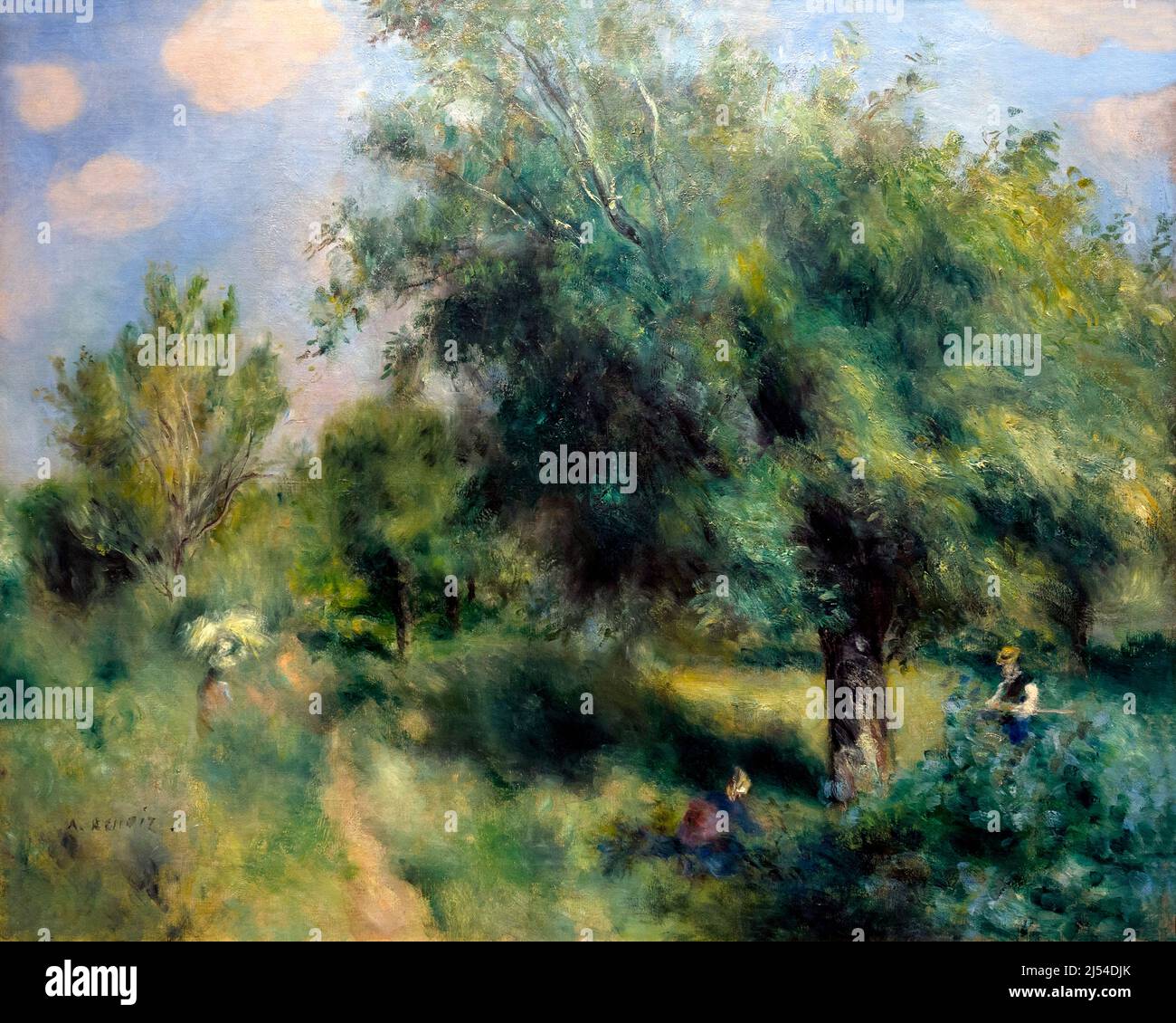 The English Pear Tree, The Orchard at Louveciennes, Le Poirier d'Angleterre, Le Verger a Louveciennes, Pierre-Auguste Renoir, 1875, Musee D'Orsay, Par Stockfoto
