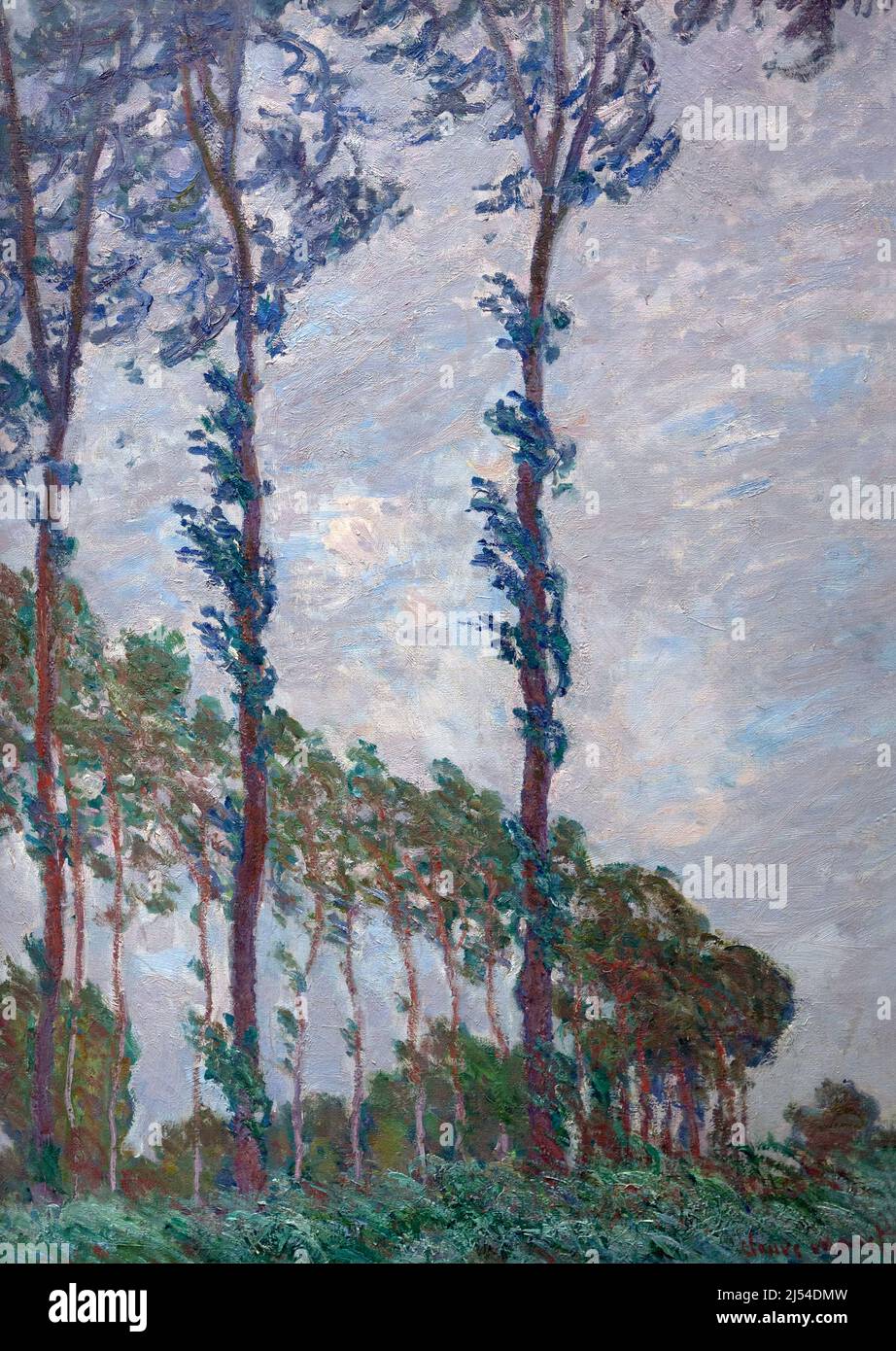 Wind Effect, Poplar Series, Effet de vent, Serie des peupliers, Claude Monet, 1891, Musee D'Orsay, Paris, Frankreich, Europa Stockfoto