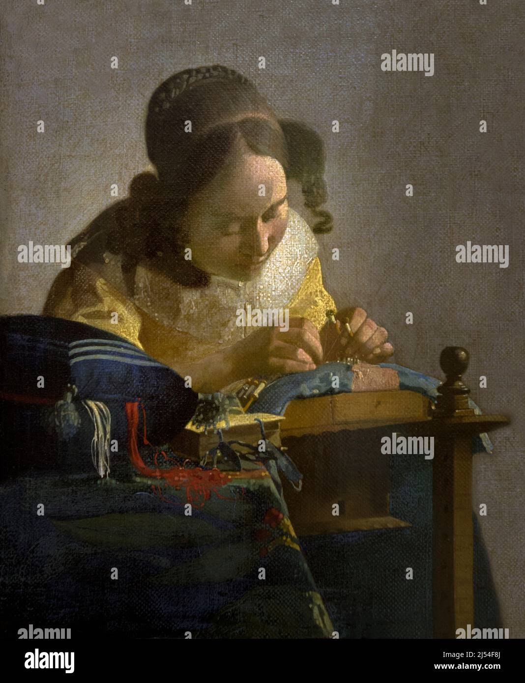 The Lacemaker, La Delliere, Johannes Vermeer, um 1669, Musée du Louvre, Paris Frankreich, Europa Stockfoto