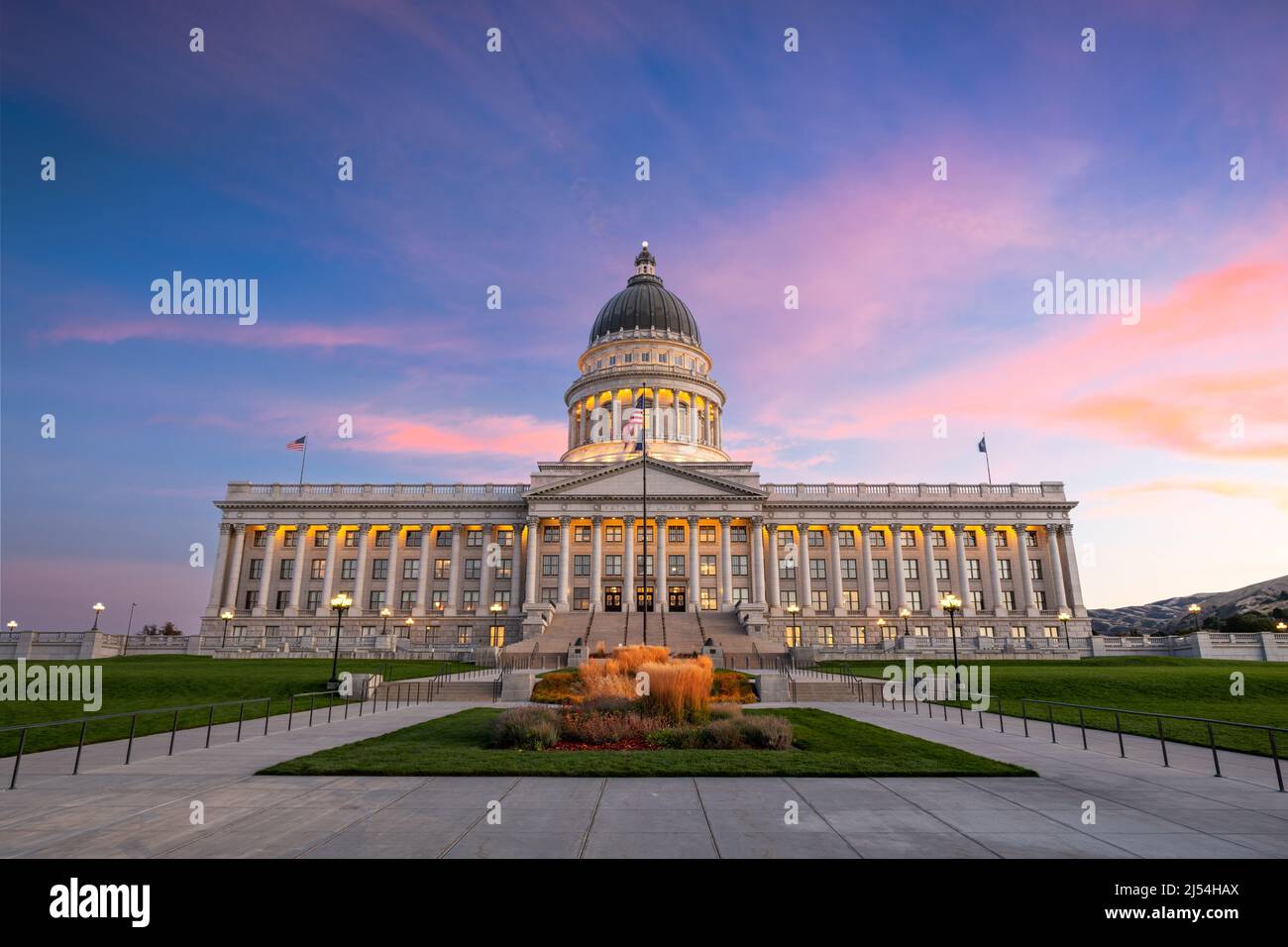 Salt Lake, Utah, USA im Utah State Capitol in der Dämmerung. Stockfoto