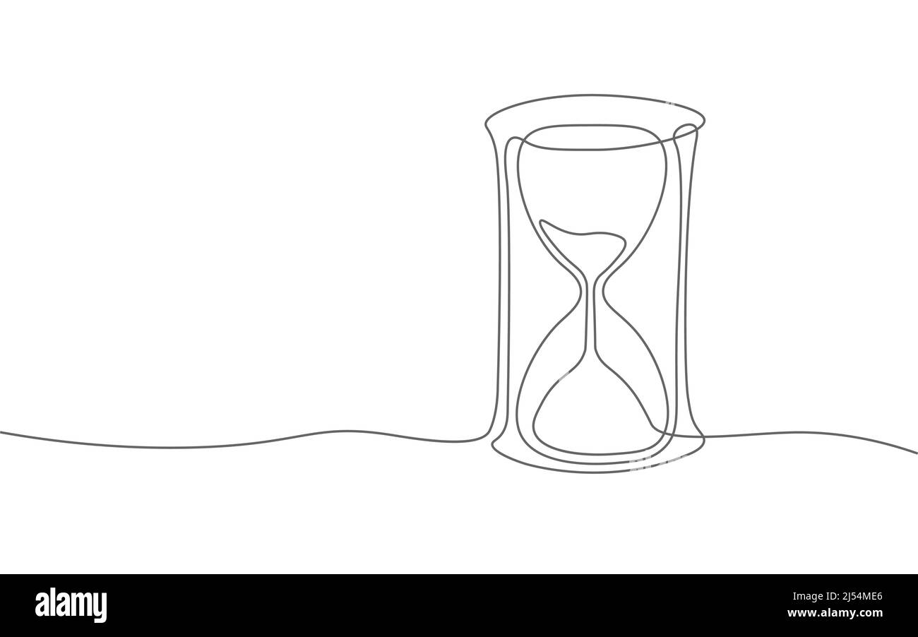 Hourglass Continuous Line Time of Life Konzept. Deadline Gegenwart Zukunft vergangenen Stunden gegangen. Zeitstrom-Flusswert. Zeitplan für kreative Opportunity-Ideen Stock Vektor