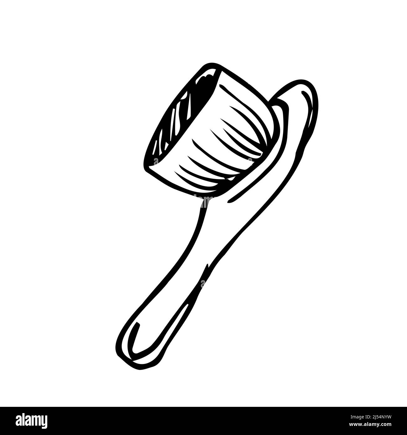 Make-up Bürsten Sammlung. Modische Illustration. Vektorskizze. Stock Vektor