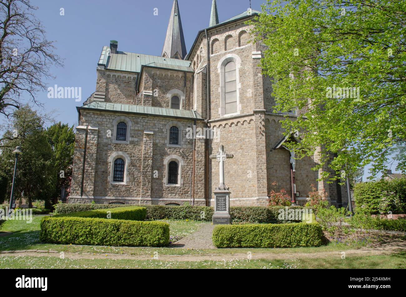Aachen Eilendorf-St. Severin ist eine katholische Kirche in Aachen-Eilendorf. Stockfoto