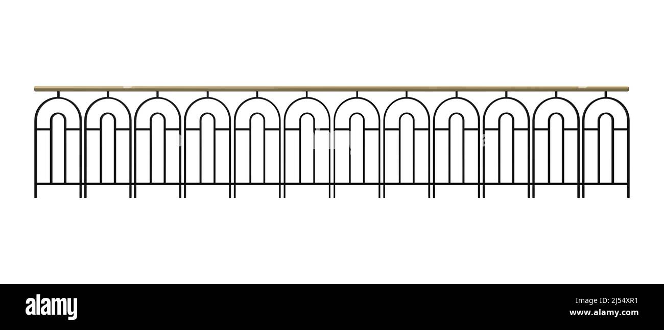 Isoliertes Geländer auf weißem Hintergrund Stockfoto