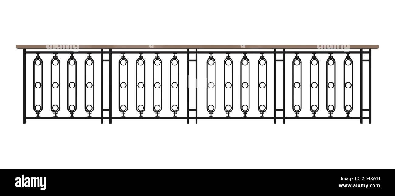 Isoliertes Geländer auf weißem Hintergrund Stockfoto