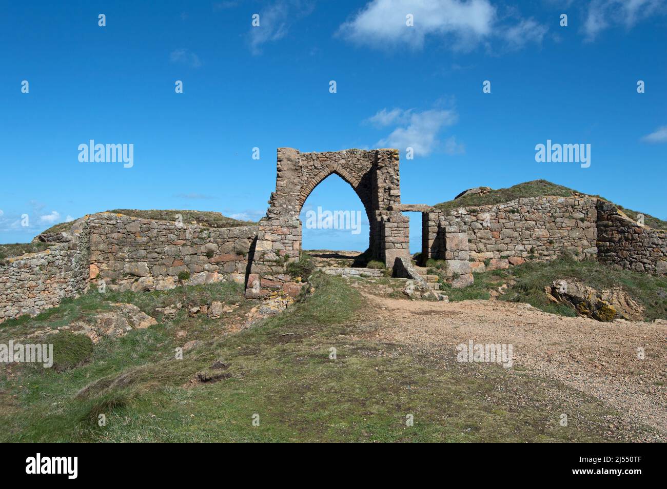 Ruinen von Grosnez Castle, Jersey, Channel Islands Stockfoto