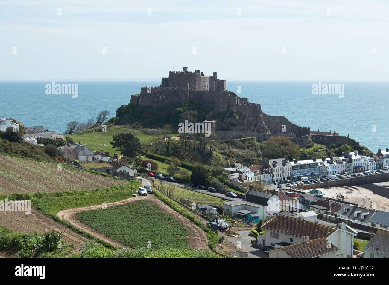 Mont Orgueil Castle (Gorey Castle), Jersey, Kanalinseln Stockfoto