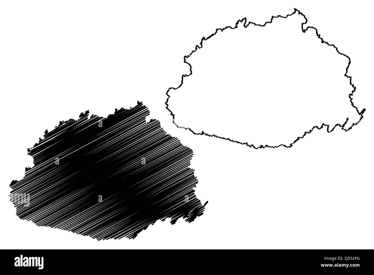 Viti Levu Insel (Melanesia, Republik Fidschi) Karte Vektordarstellung, Skizze Viti Levu Karte Stock Vektor