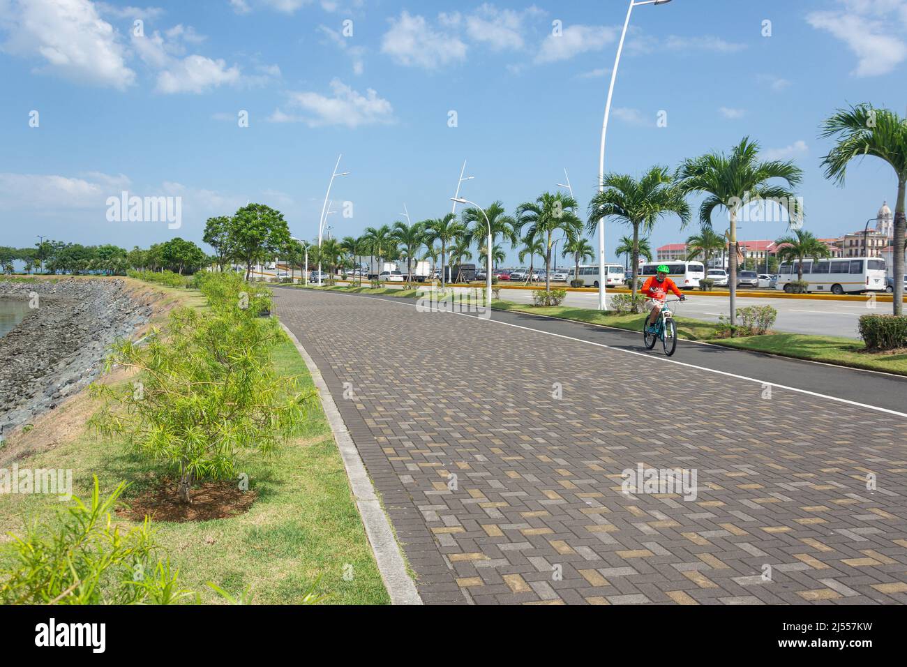 Strandpromenade, Cinta Costera, Panama-Stadt, Provinz Panama, Republik Panama Stockfoto