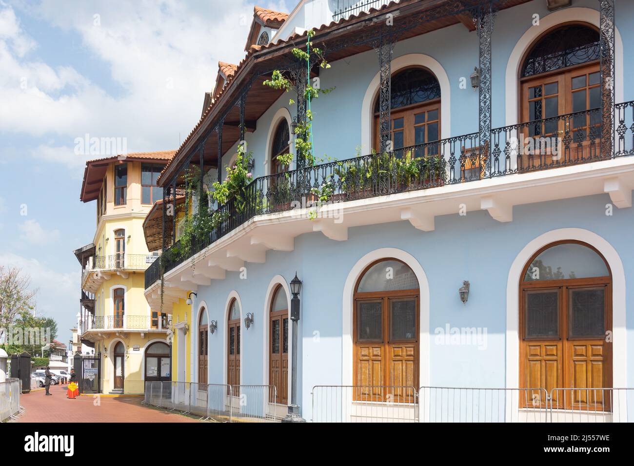 Historische Architektur in der Altstadt (Casco Viejo), Panama City, Provinz Panama, Republik Panama Stockfoto