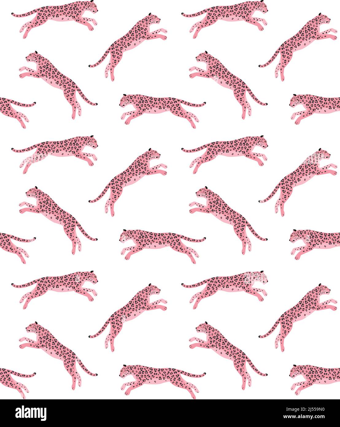 Vektor nahtloses Muster von flachen rosa Leopard Stock Vektor