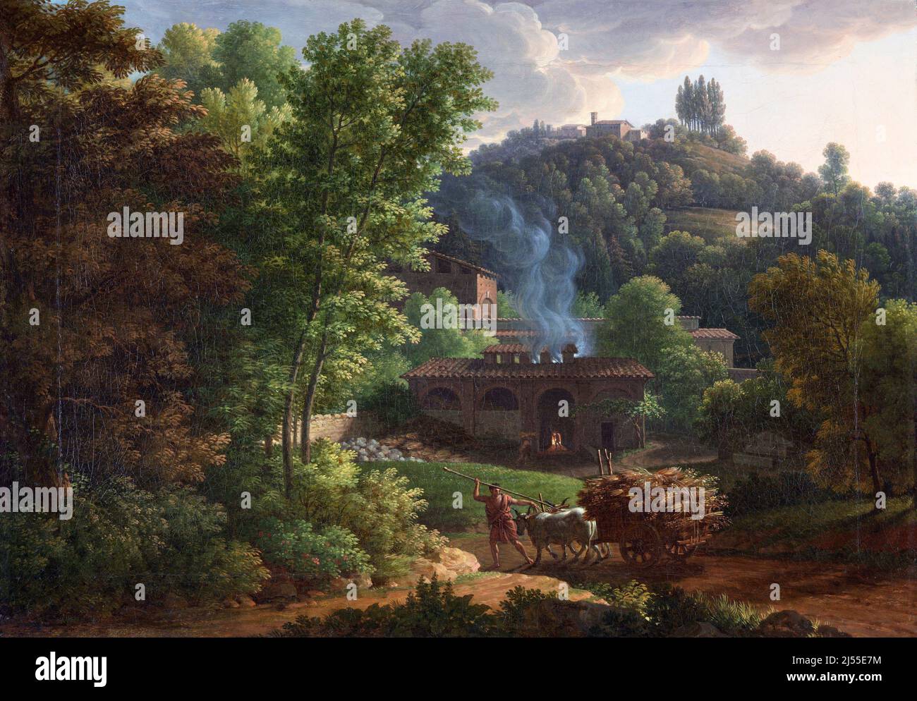 Italienische Landschaft des französischen Künstlers François-Xavier Fabre (1766-1837), Öl auf Leinwand, 1811 Stockfoto