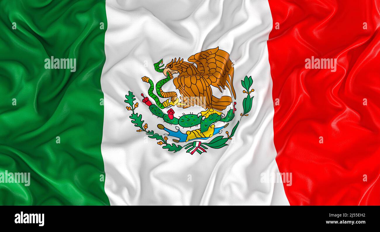 Flagge mexikos. 3D Bild rendern. Stockfoto