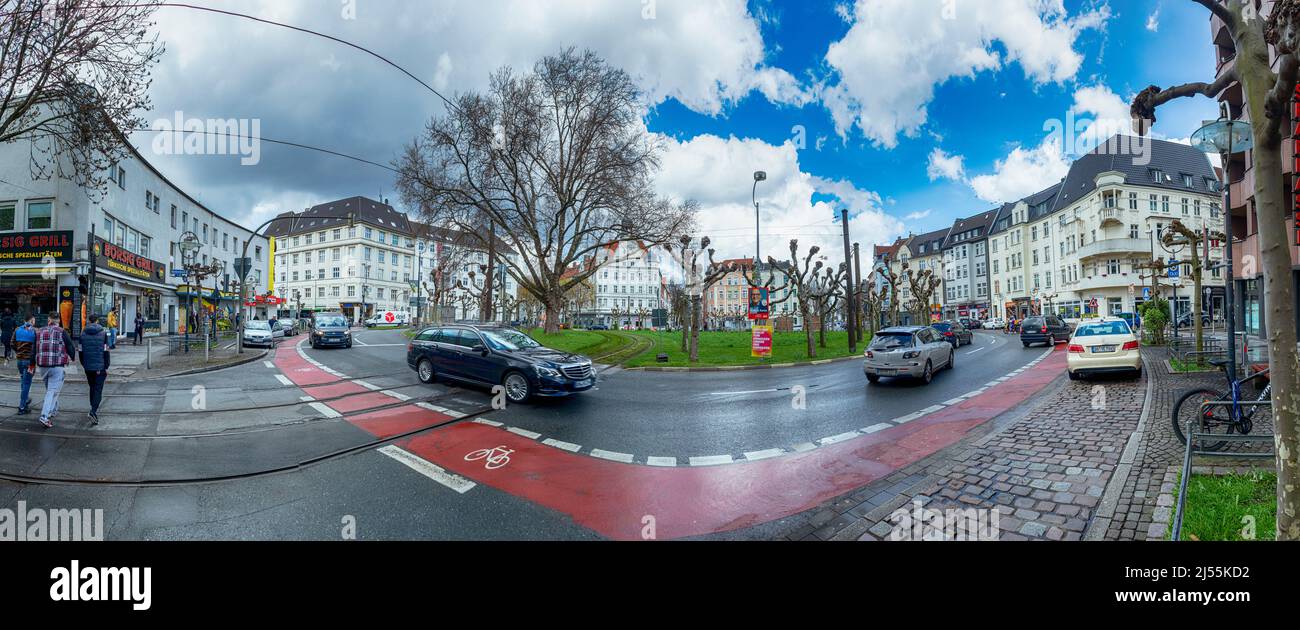 Borsigplatz Innstadt-Nord in Dortmund Deutschland. Ist bekannt als Geburtsort des Fußballvereins Borussia Dortmund. Stockfoto