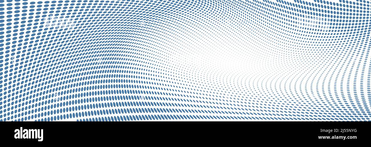 Abstrakter breiter gepunkteter Halbtonhintergrund, Vektorgrafik Stock Vektor