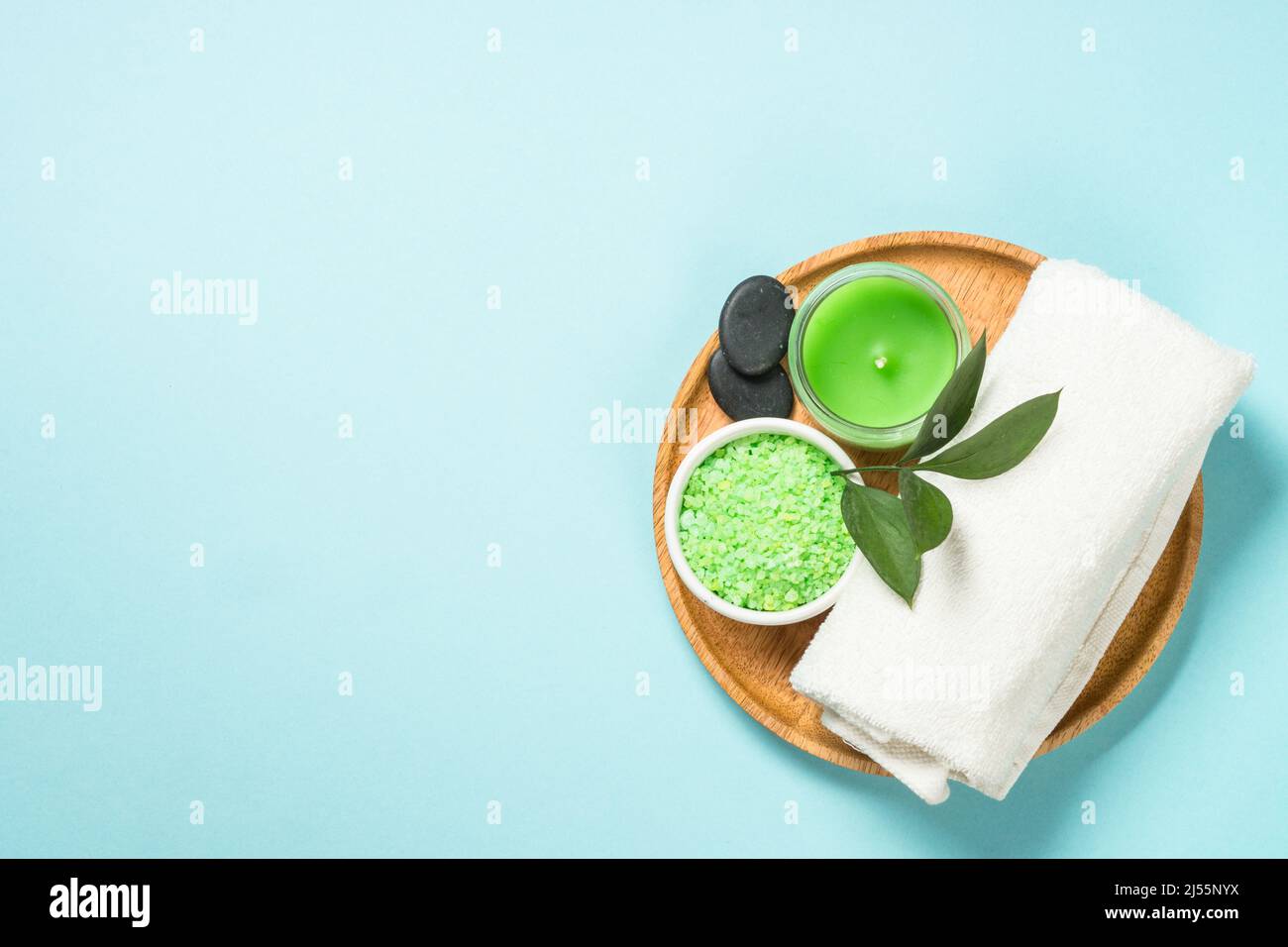 Spa Wellness Hintergrund. Draufsicht. Stockfoto